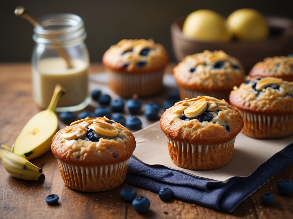 Рецепт банановых кексов с черникой и овсянкой